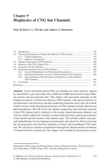 Biophysics of CNG Ion Channels - Springer