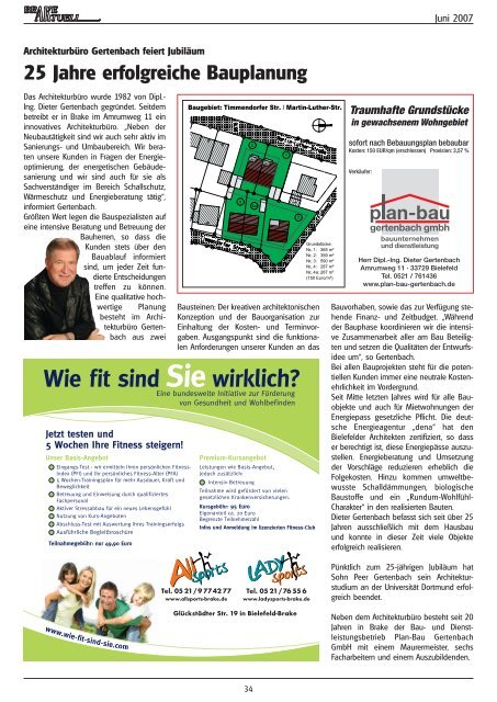 Ausgabe Nr.28 Juni 2007 Ausgabe Nr.28 Juni ... - Bielefeld Brake