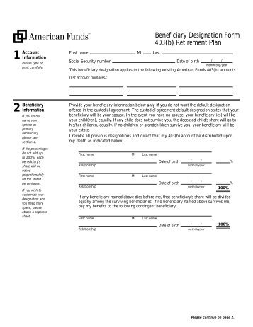 403(b) Beneficiary Designation Form - AdvisorSquare