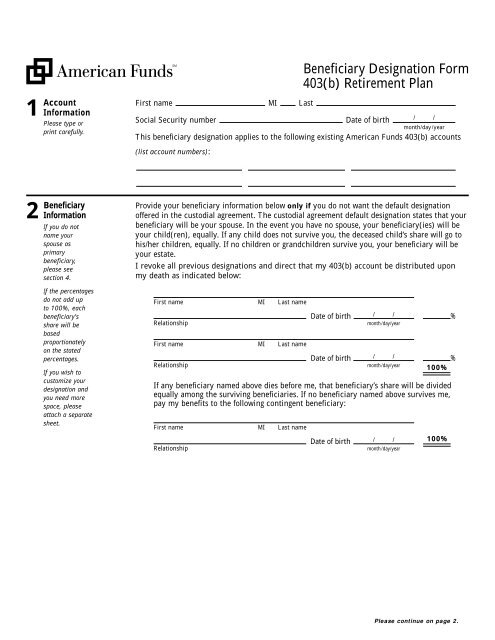 403 B Beneficiary Designation Form AdvisorSquare
