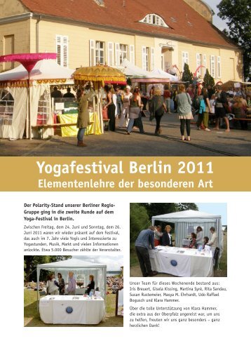 Yogafestival Berlin 2011 Elementenlehre der besonderen Art