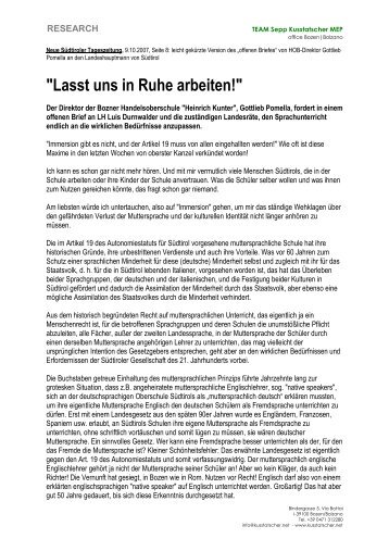 Pomella - offener Brief an den LH - blog.de