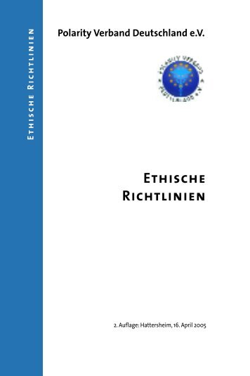 Ethische Richtlinien - Polarity-Verband Deutschland eV