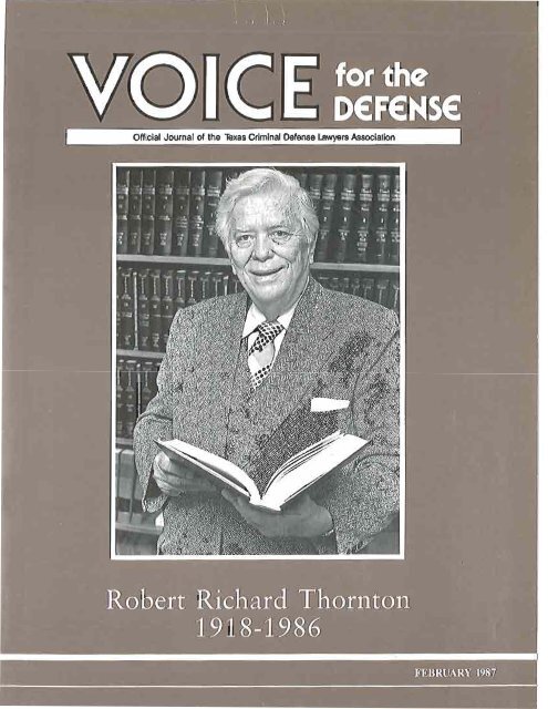 Robert Richard Thornton - Voice For The Defense Online
