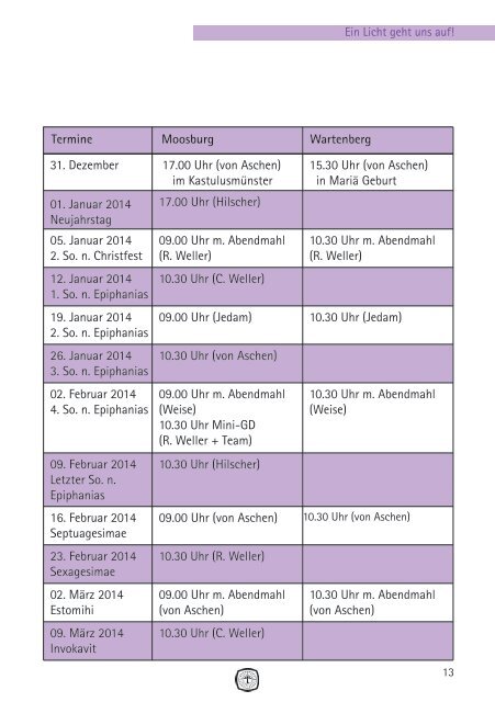 Vorlage Gemeindebrief - Moosburg Evangelisch