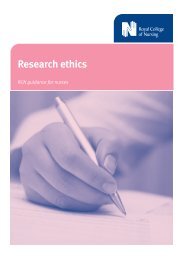 Research ethics - RCN guidance for nurses - Royal College of Nursing