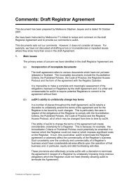 Comments: Draft Registrar Agreement - auDA
