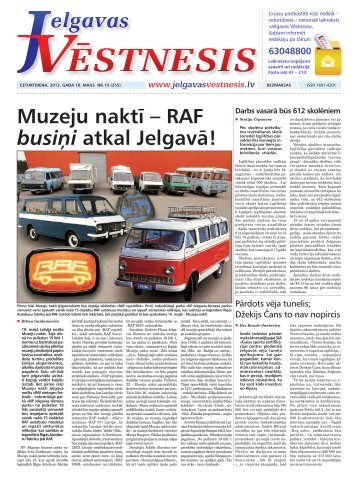 2012.gada 10.maijs Nr.19(255) - Jelgavas VÄstnesis