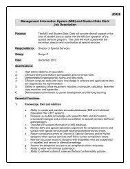 (MIS) and Student Data Clerk Job Description - Derby Public Schools