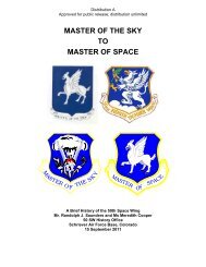 master of the sky to master of space - Schriever Air Force Base