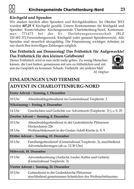 Dezember 2013/Januar 2014 - Kirchengemeinde Gustav-Adolf