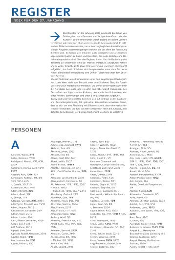 KUNST_UND_AUKTION_Register2009 - Zeit Kunstverlag