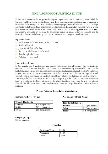 Finca AgroecoturÃ­stica El YÃ¼e - Eco-Index