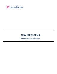 NEW HIRE FORMS - Montefiore Medical Center