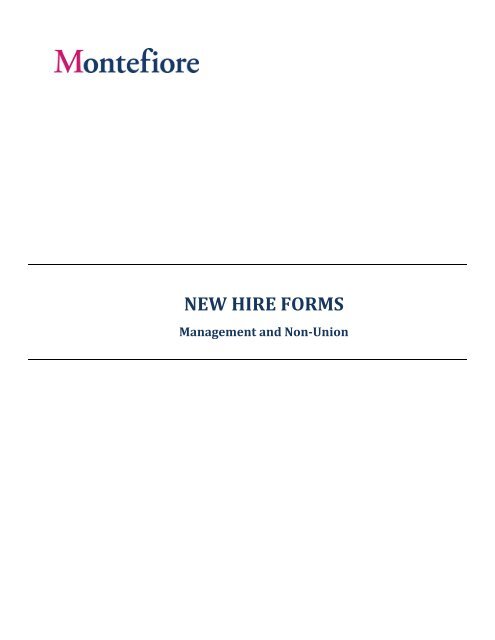 NEW HIRE FORMS - Montefiore Medical Center