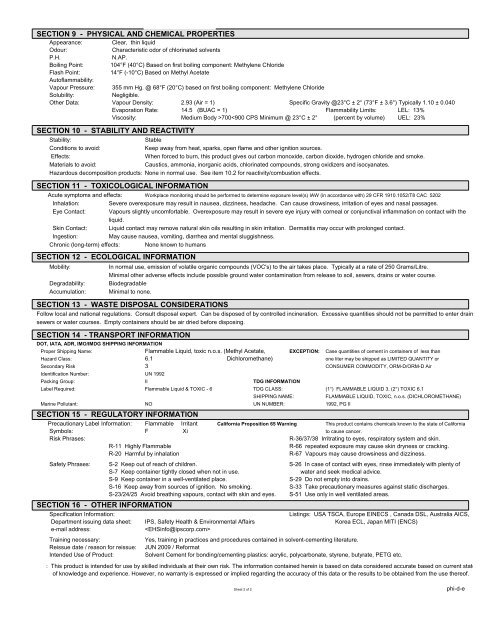 MATERIAL SAFETY DATA SHEET - TechnologyLK.com