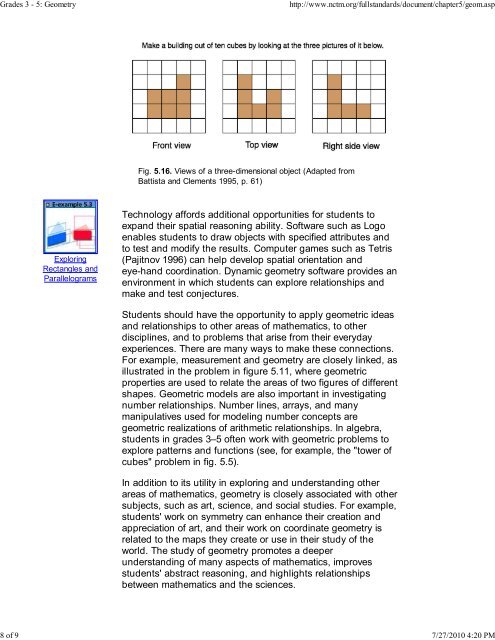 Geometry Standard for Grades 3Ã¢Â€Â“5