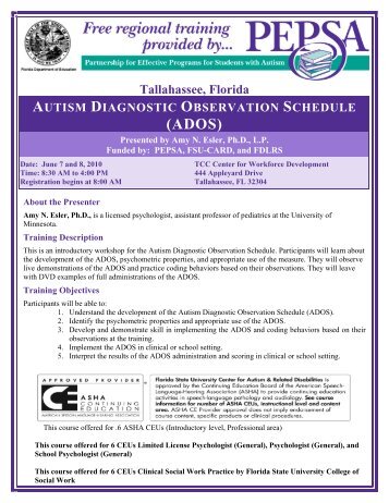 Autism Diagnostic Observation Schedule (ADOS) - PEPSA