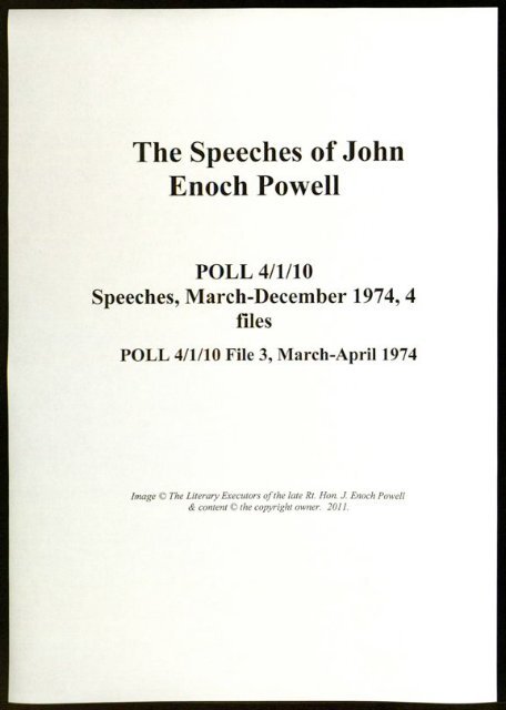 1 - Enoch Powell - The archived speeches