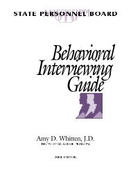 Behavioral Interviewing Guide - Mississippi State Personnel Board