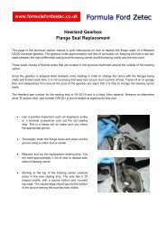 Hewland Gearbox Flange Seal Replacement - Formula Ford Zetec