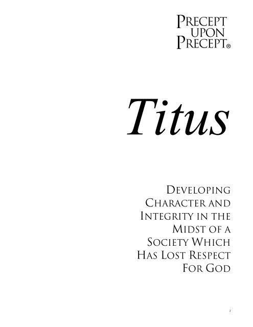 Titus - Bible Study - Precept Ministries