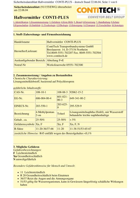 Haftvermittler CONTI PLUS - Wanggo Gummitechnik GmbH