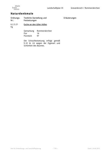 Landschaftsplan VI - Rhein-Kreis Neuss