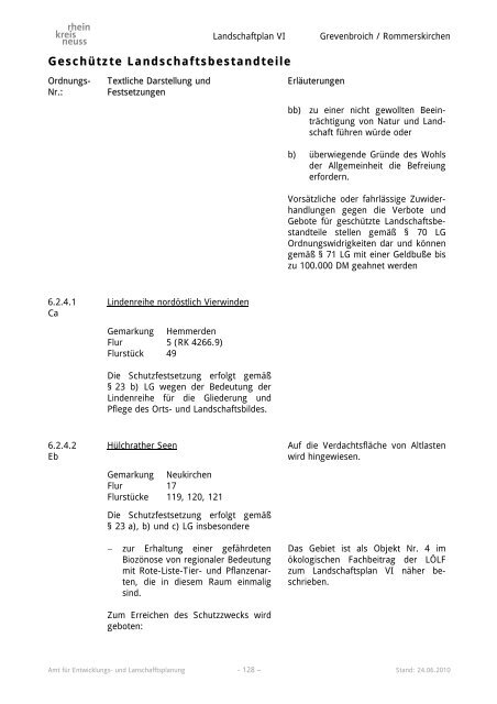 Landschaftsplan VI - Rhein-Kreis Neuss