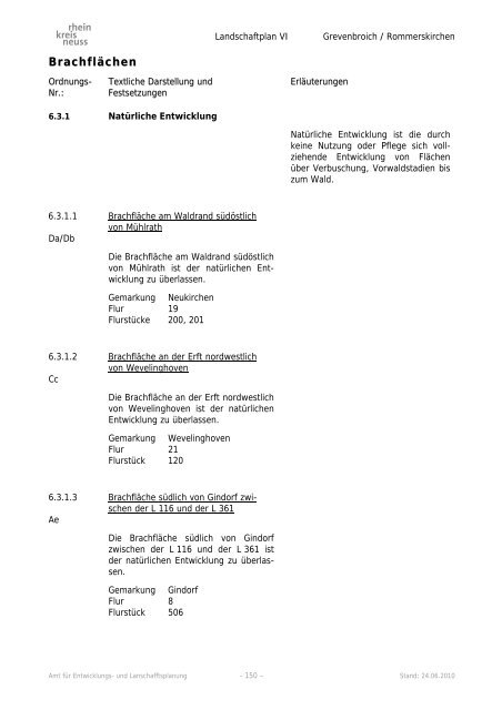 Landschaftsplan VI - Rhein-Kreis Neuss