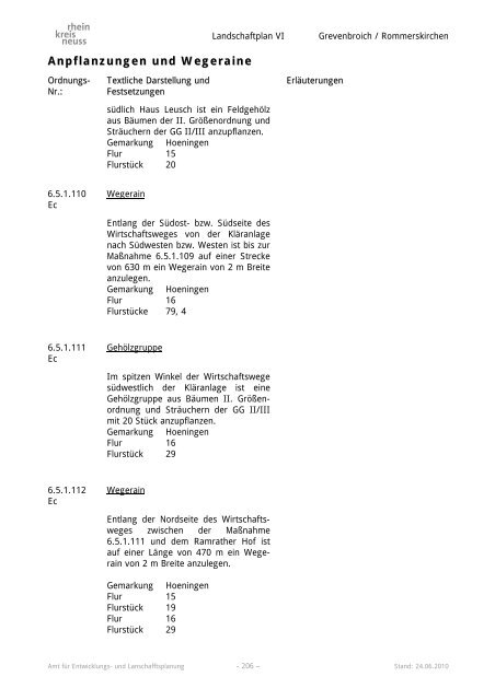 Landschaftsplan VI - Rhein-Kreis Neuss