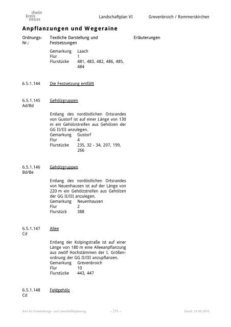 Landschaftsplan VI - Rhein-Kreis Neuss