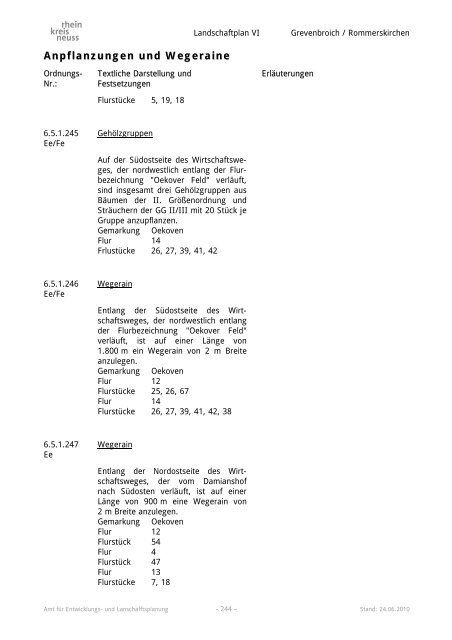 Landschaftsplan VI - Rhein-Kreis Neuss