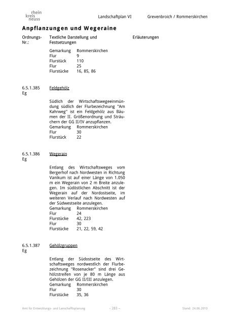 Landschaftsplan VI - Rhein-Kreis Neuss