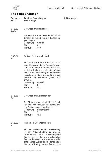 Landschaftsplan VI - Rhein-Kreis Neuss