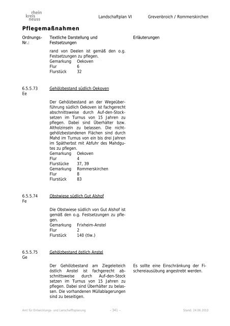 Landschaftsplan VI - Rhein-Kreis Neuss