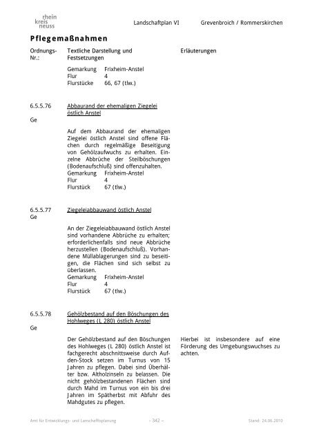 Landschaftsplan VI - Rhein-Kreis Neuss