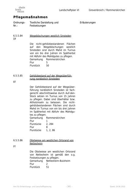 Landschaftsplan VI - Rhein-Kreis Neuss