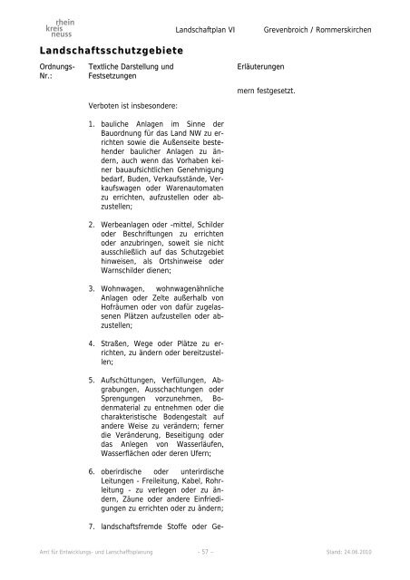 Landschaftsplan VI - Rhein-Kreis Neuss