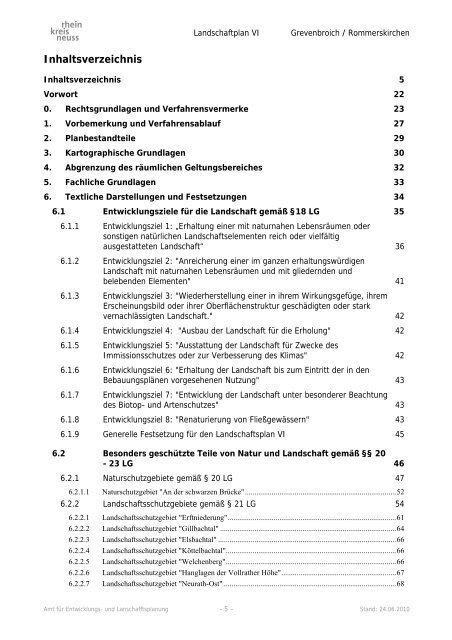 Landschaftsplan VI - Rhein-Kreis Neuss