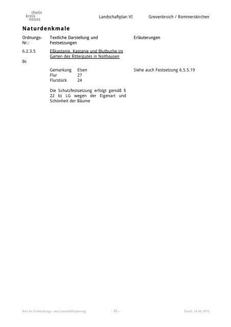 Landschaftsplan VI - Rhein-Kreis Neuss