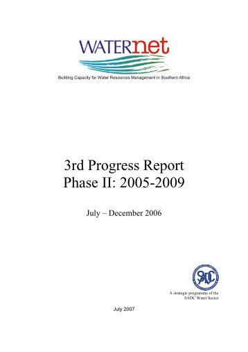 3rd progress report, July-Dec 2006 - Waternet - UNESCO-IHE ...