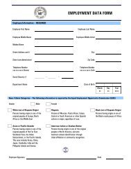 employment data form - Monmouth County
