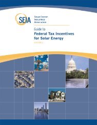 SEIA Guide to Federal Tax Incentives for Solar Energy - Solar Power ...