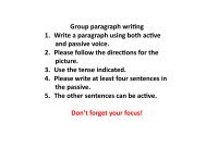 Group paragraph wri,ng 1. Write a paragraph using both ac,ve and ...