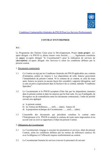 ModÃ¨le de Contrat de Services Professionnels - Procurement Notices