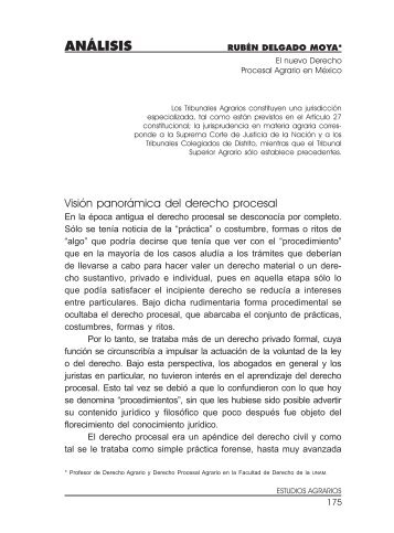 El nuevo Derecho Procesal Agrario en MÃ©xico - ProcuradurÃ­a Agraria
