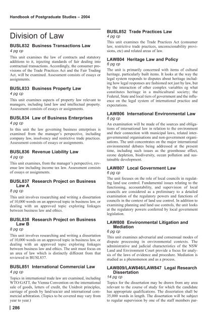 Print PG 1-lots - Macquarie University Handbooks