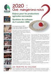 SynthÃ¨se du colloque - Chambre rÃ©gionale d'agriculture