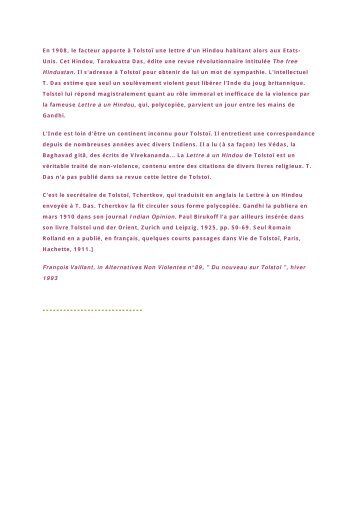 LETTRE A UN HINDOU - TOLSTOI.pdf - World Peace